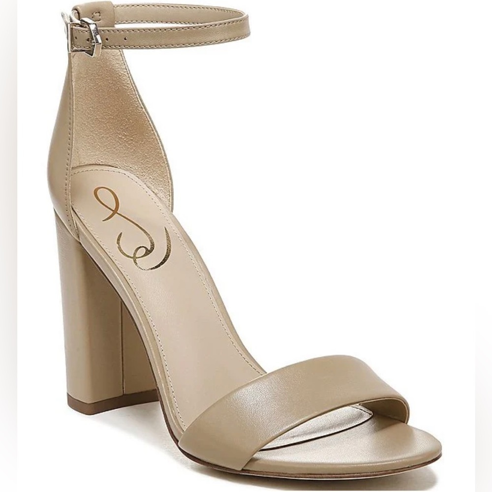 NWOT Sam Edelman Size 8 Wide Yaro Leather Ankle Strap Block Heel Dress Sandals